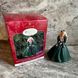 Vintage Hallmark keepsake ornament, 1991 happy holidays, Barbie doll 1999